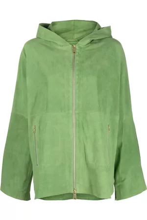 arma leder Hooded zip-up suede jacket
