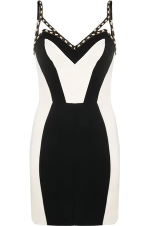 Elisabetta Franchi Bead-embellished two-tone minidress