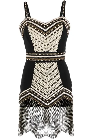 Elisabetta Franchi Embellished fringed minidress
