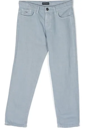Emporio Armani Raised-logo denim trousers