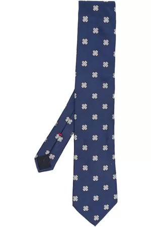 Lady Anne Floral-embroidery silk tie