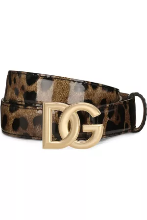 Dolce & Gabbana KIM DOLCE&GABBANA leopard-print logo-buckle belt