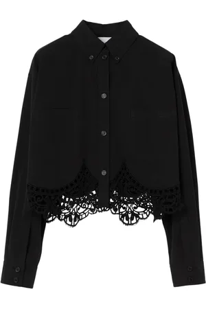 Burberry Macramé cotton cropped shirt