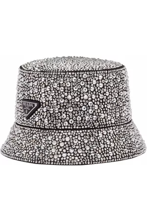 Prada Women Hats - Crystal-embellished bucket hat