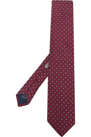 corneliani Men Bow Ties - Embroidered-pattern silk tie