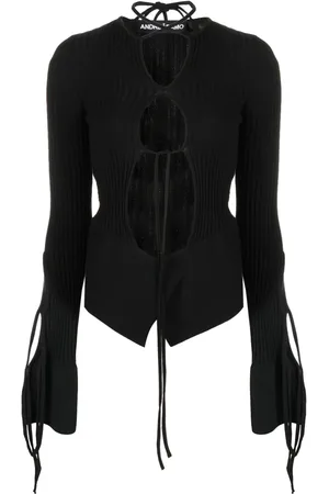 ANDREADAMO Cut-out ribbed top