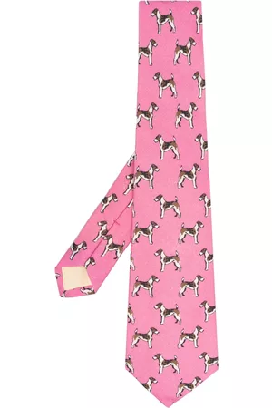 Ralph Lauren Terrier-print linen tie