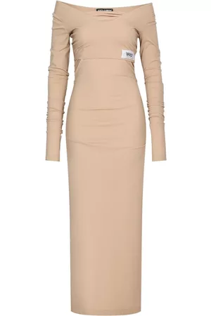 Dolce & Gabbana Women Party Dresses - KIM DOLCE&GABBANA number patch off-shoulder dress