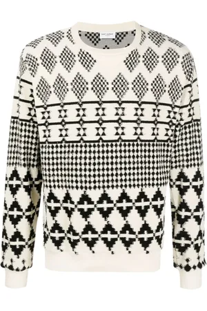 Saint Laurent Stripe-jacquard wool sweater