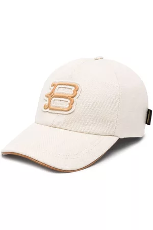 Borsalino Caps - Logo-patch leather-trimmed visor cap