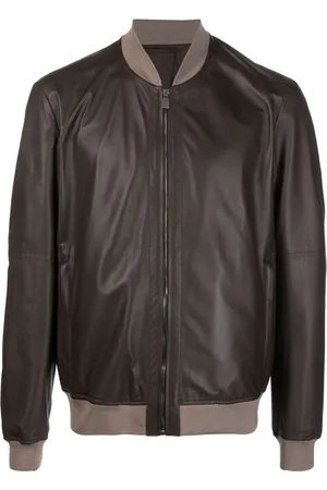 corneliani Leather bomber jacket