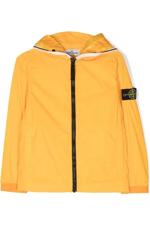 Stone Island Logo-patch zip-up hooded jacket