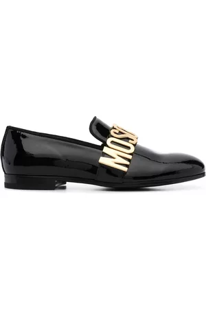 Moschino Men Loafers - Logo-lettering leather loafers