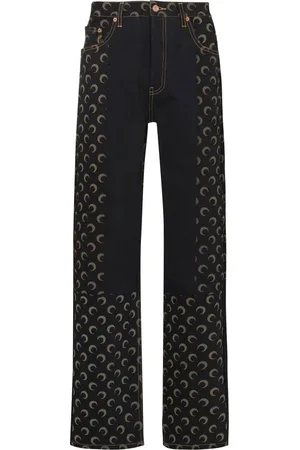 Marine Serre Regen Crescent Moon straight-leg jeans