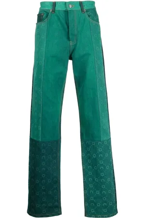 Marine Serre Regen patchwork straight-leg jeans