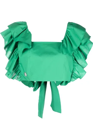 Philipp Plein Volant ruffled cropped top