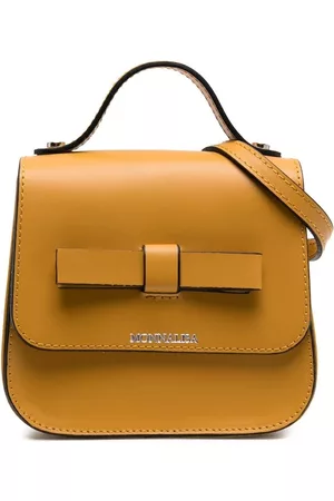 MONNALISA Boys Bow Ties - Bow-detail leather satchel bag