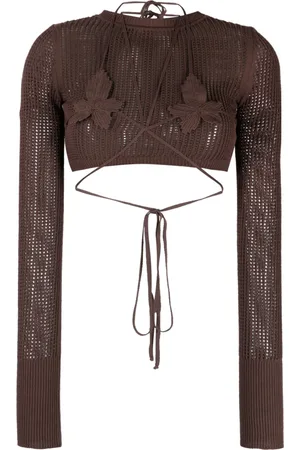 ANDREADAMO Open-knit crop top