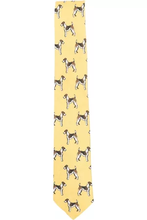 Ralph Lauren Boys Bow Ties - Terrier-print linen tie