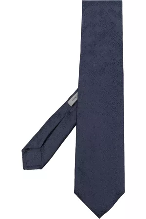 corneliani Men Bow Ties - Patterned-jacquard silk tie