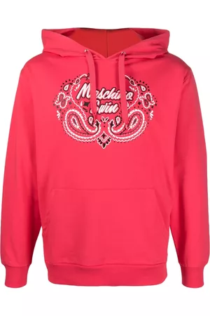 Moschino Men Sweatshirts - Paisley-print drawstring hoodie