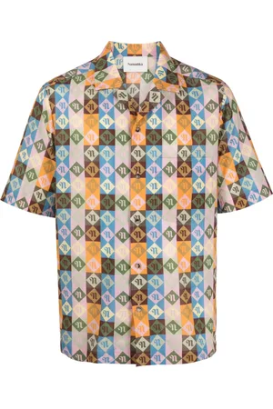 Nanushka Bodil diamond check-print shirt