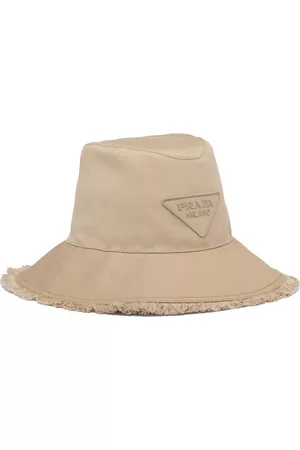 Prada Women Hats - Embroidered triangle-logo drill hat