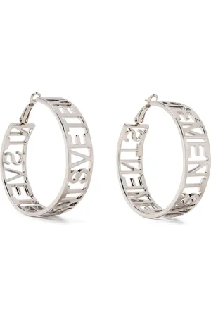 Vetements Logo lettering-detail hoop earrings