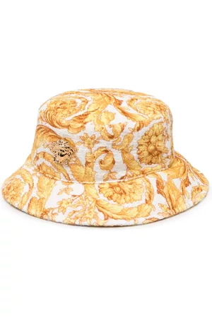 VERSACE Boys Hats - Wide-brim logo-plaque hat