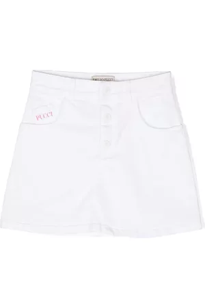 PUCCI Junior Girls Shorts - Embroidered-detail mini shorts
