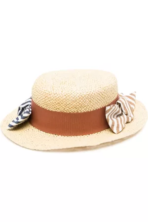Mimisol Hats - Bow-detail ribbon-band flat sun hat