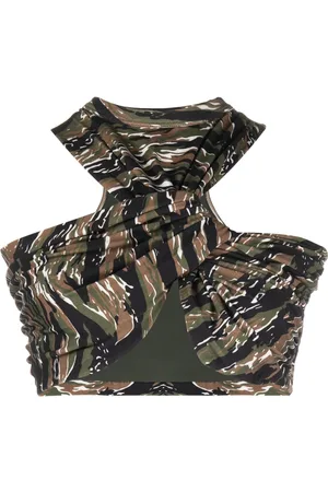 The Attico Asahi camouflage-print top