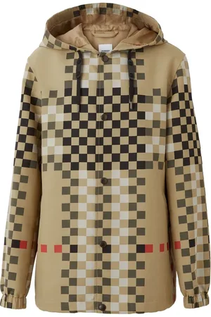 Burberry Pixel Check hooded jacket