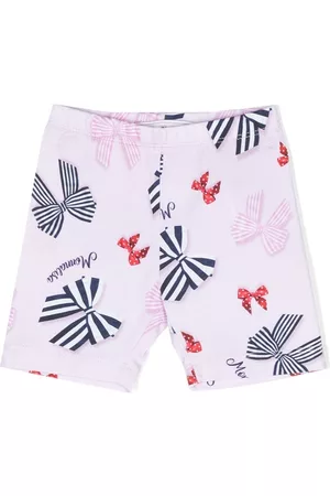MONNALISA Bow-print cotton leggings
