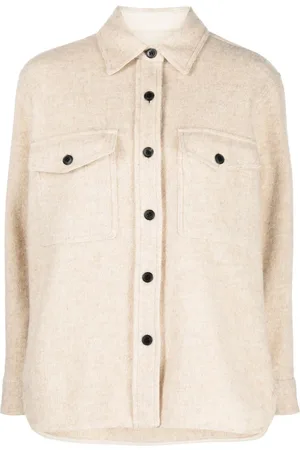 Marant Etoile Button-up flannel shirt jacket