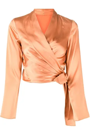 Voz Long-sleeve wrap-tie blouse