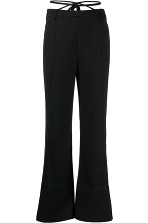 B+AB Rear-tie-fastening flared trousers