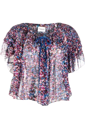 Isabel Marant Graphic-print ruffle-detail blouse
