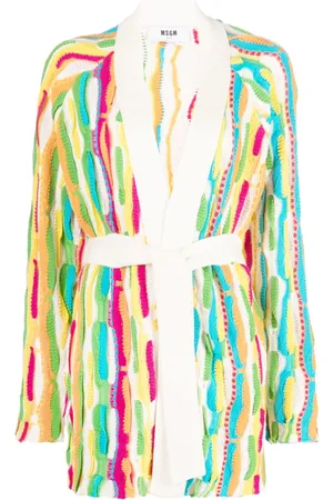 Msgm Belted-waist cotton cardi-coat