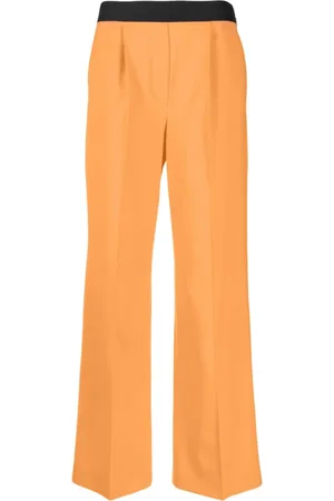 Msgm Logo-waistband wide-leg trousers