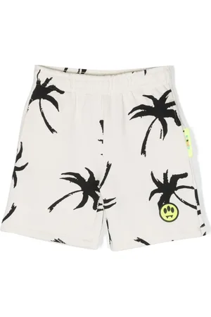 BARROW Palm tree-print cotton shorts