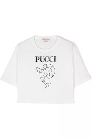 PUCCI Junior Logo-print cropped T-shirt