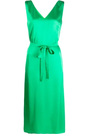 P.A.R.O.S.H. Satin-finish V-neck dress