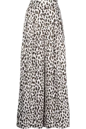 Baum und Pferdgarten Women Wide Leg Pants - Nataly leopard-print palazzo trousers