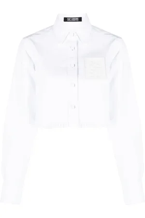 RAF SIMONS Logo-patch cropped shirt