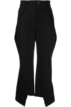 Issey Miyake Women Pants - Pedestal cropped cotton trousers
