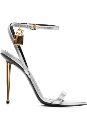 Tom Ford Padlock metallic open-toe sandals