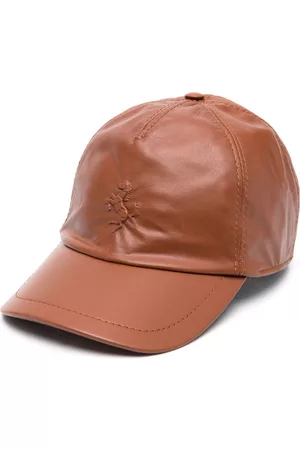 FERRARI Caps - Embossed-logo leather cap