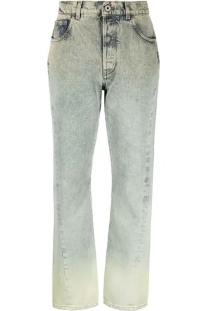 OFF-WHITE Washed denim straight-leg jeans