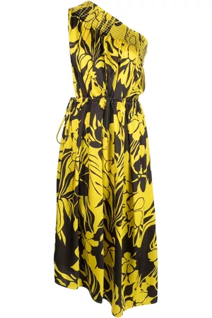 Nº21 Floral-print one-shoulder midi dress